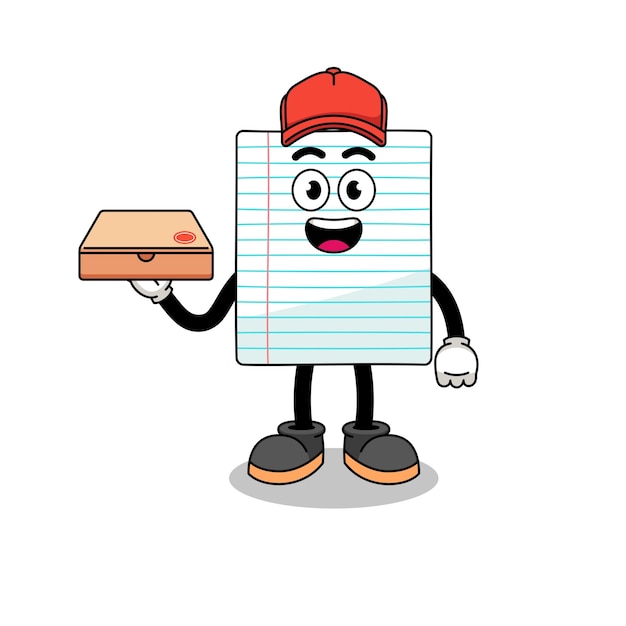 Paper illustration as a pizza deliveryman