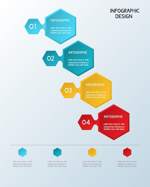 종이 infographic 육각 템플릿입니다.