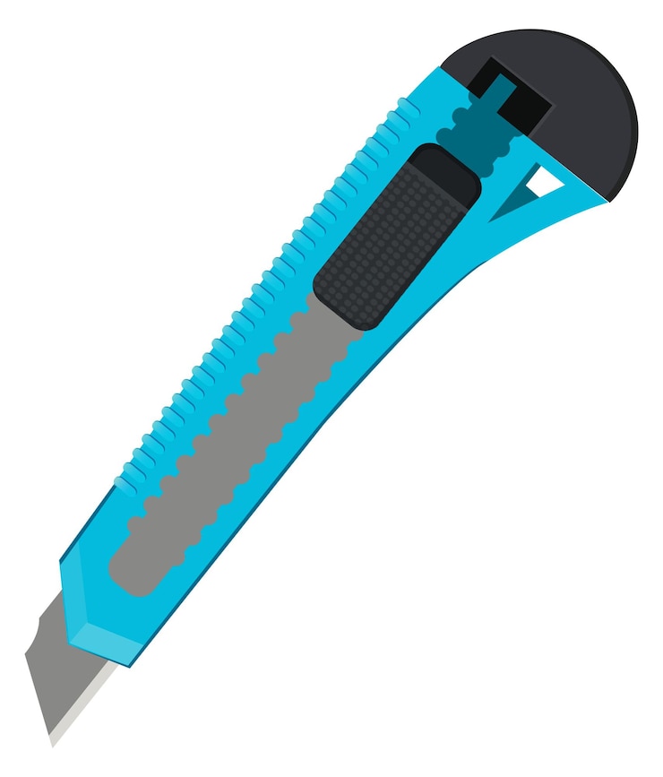 वेक्टर paper knife icon color office supply cutting blade