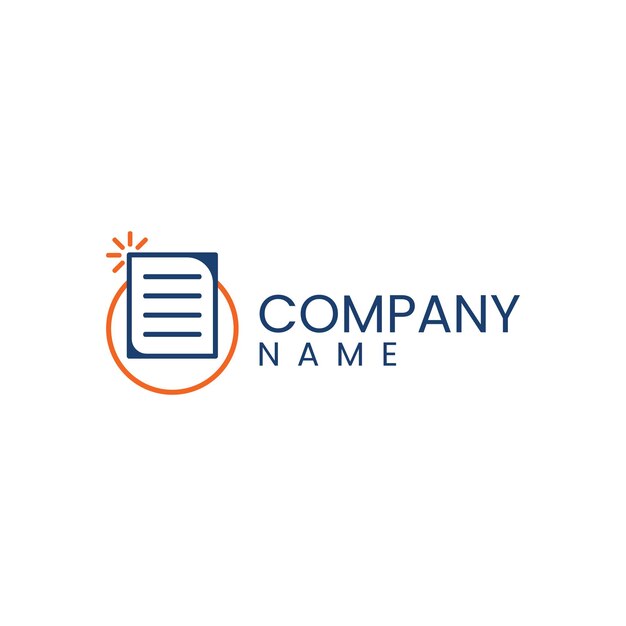 Vector paper logo for company content writing business logo