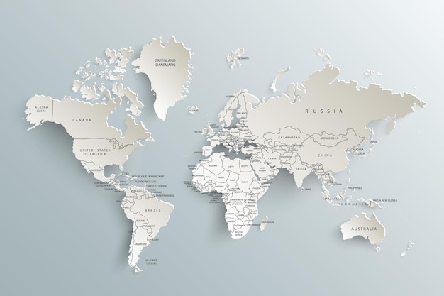 Paper map of the world country