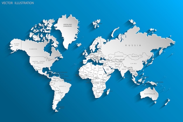 Paper map of the world political map of the world gray world mapcountries