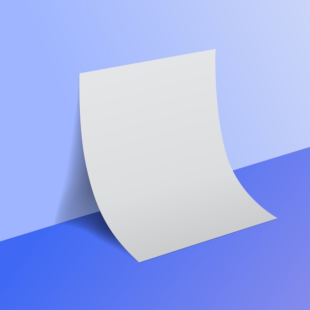 Vector paper mockup vector illustration on blue background