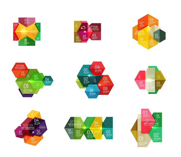 Modelli geometrici infografici moderni di carta