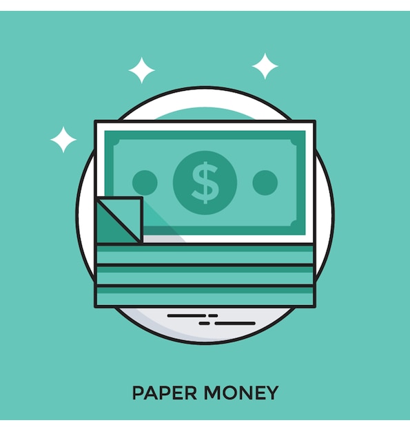 Paper Money Flat vector Icon