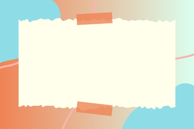 Paper note with abstract doodle and gradient frame background