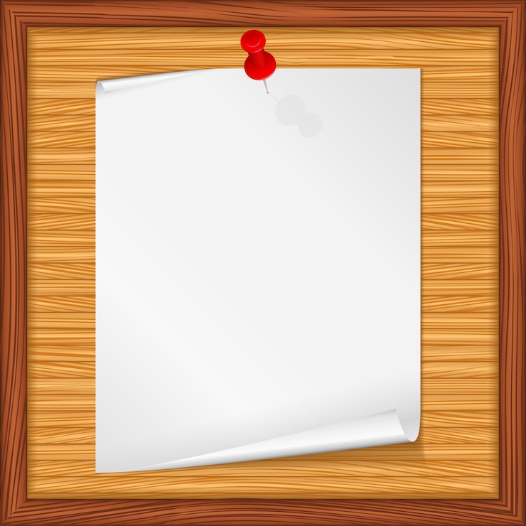 Vector paper note on wood background