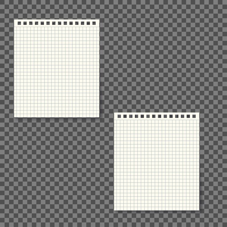 Vector paper notepad isolated on transparent background.