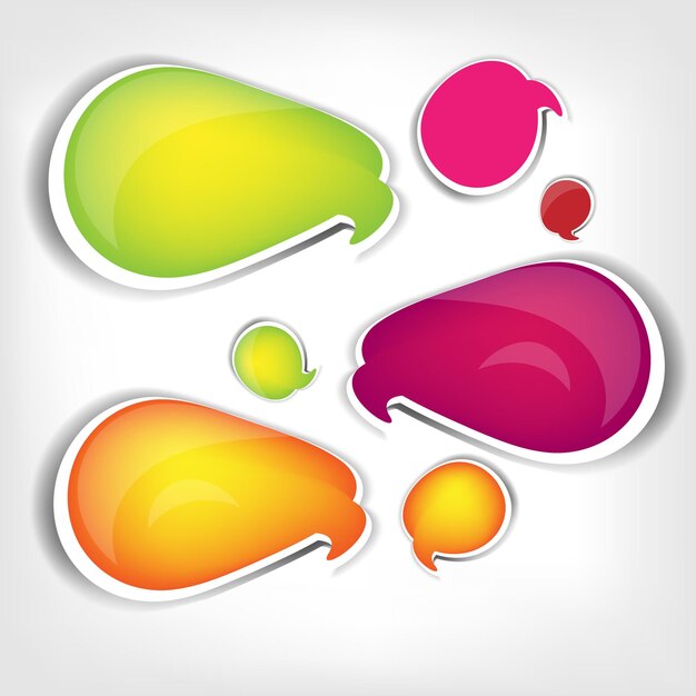 Vector paper origami speech bubble colored blank for text