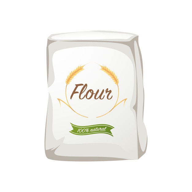 Vector paper packaging of flour