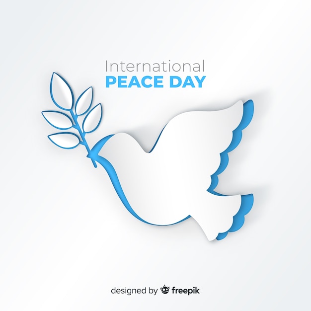 Бумага день мира фон с голубем