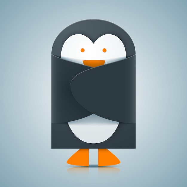 Paper penguin - envelope icon.