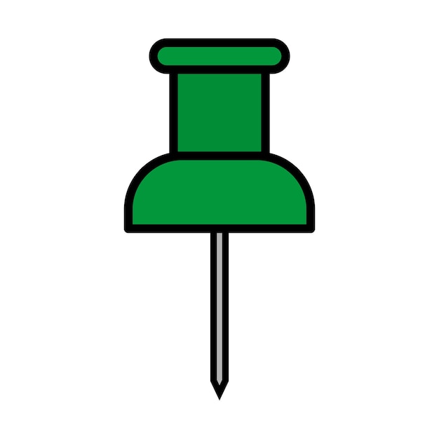 Vettore icona del colore del glifo vettoriale del simbolo del segno del perno di carta