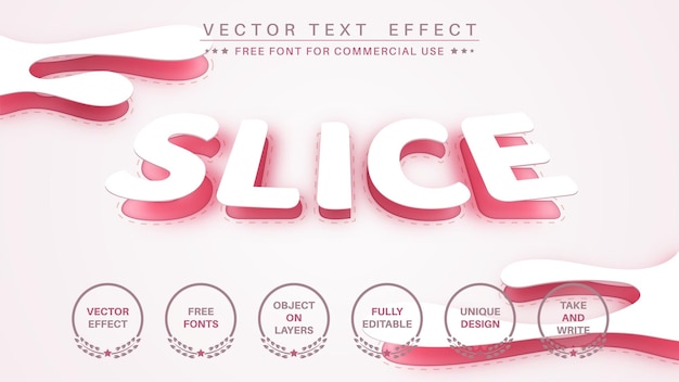 Paper pink sliceeditable text effect, font style