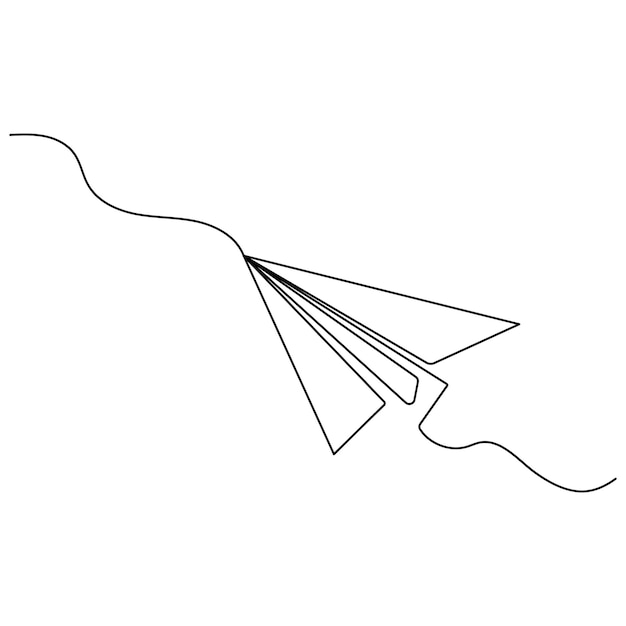 紙の平面のアイコンが連続して1行線を描き,概要のベクトルイラストを描く