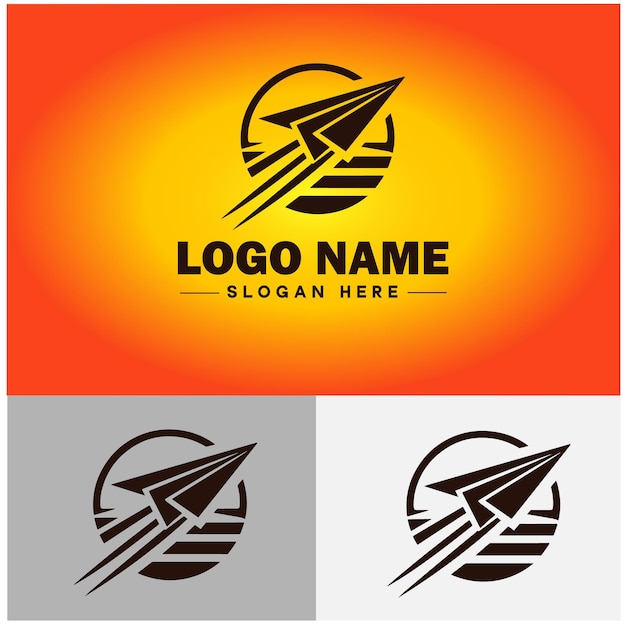 Paper plane icon logo aircraft airline airplane aviation app silhouette vector logo