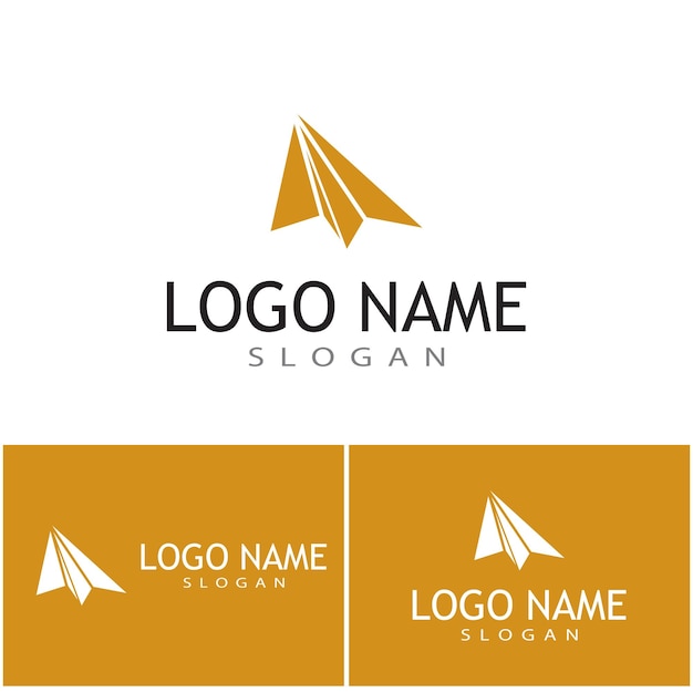 Paper plane logo vector illustration template