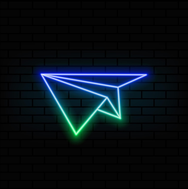 Vector paper plane message neon stylepaper plane fighting for a goal flat animation paper icon animation alpha channel