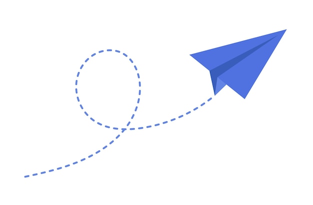 paper plane origami flying line icon vector illustration.