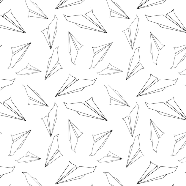 Paper plane pattern vector graphics wrapping paper illustration on a transparent background seamless pattern Airplane