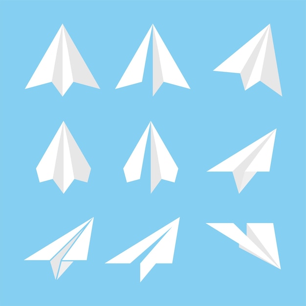 Paper Plane set flat style