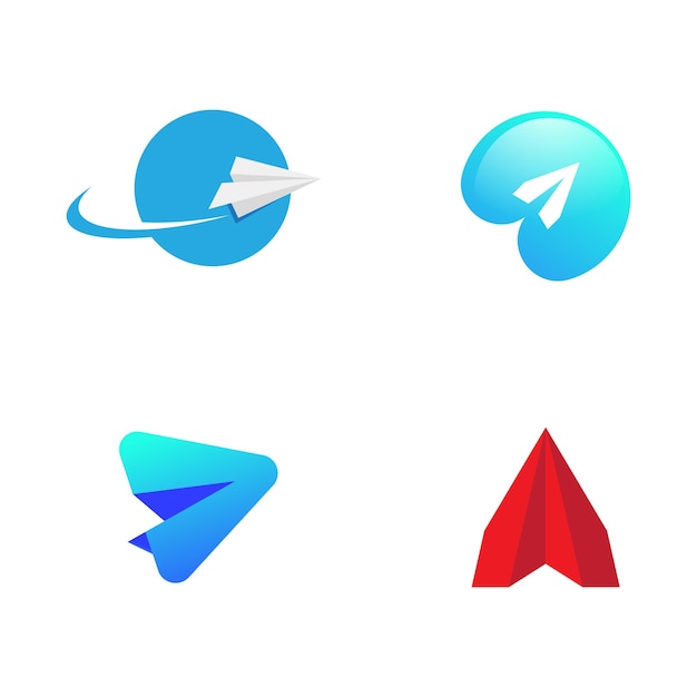 Paper plane Vector icon design illustration Template