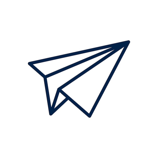 Paper plane vector icon isolated on white background
