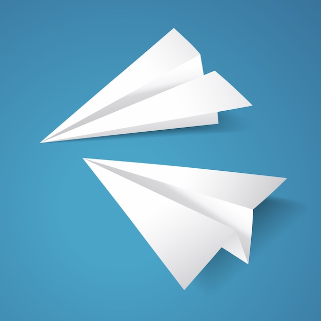 Paper planes designed in paper art style.