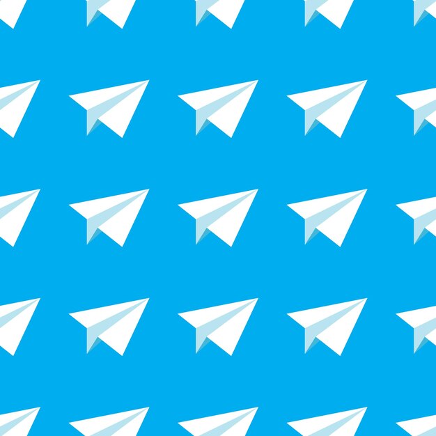 Paper planes seamless pattern repeating abstract background with paper planes