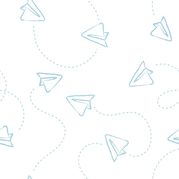 Vector paper planes vector seamless pattern