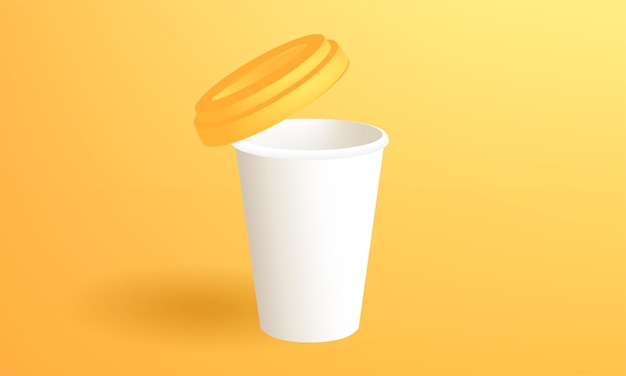 Paper Plastic Coffee Cup Realistic Mockup Beverage Drink Branding Template