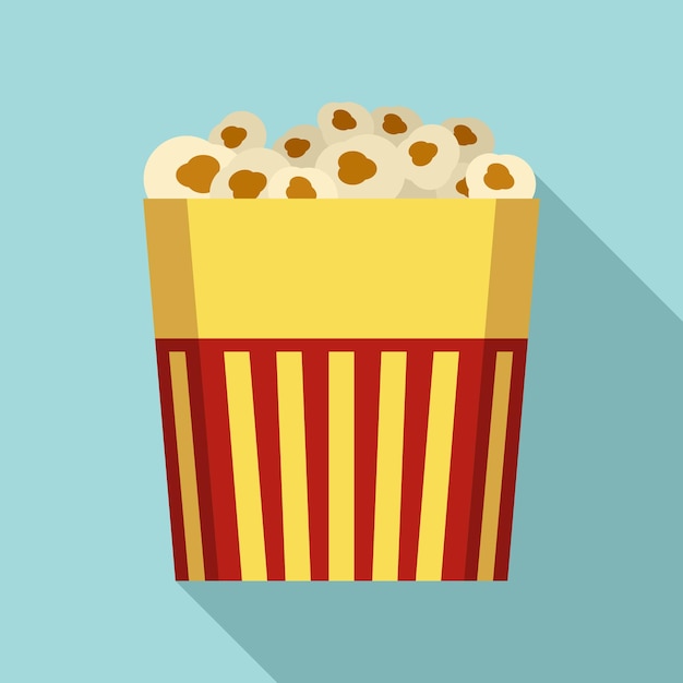 Paper popcorn box icon Flat illustration of paper popcorn box vector icon for web design