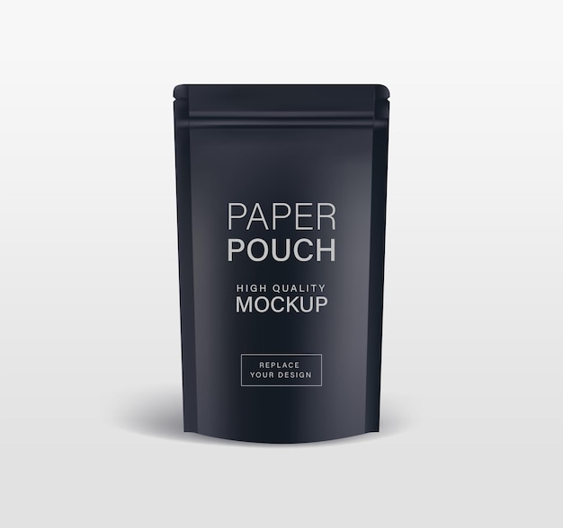 Vector paper pouch zipper bag packaging mockups