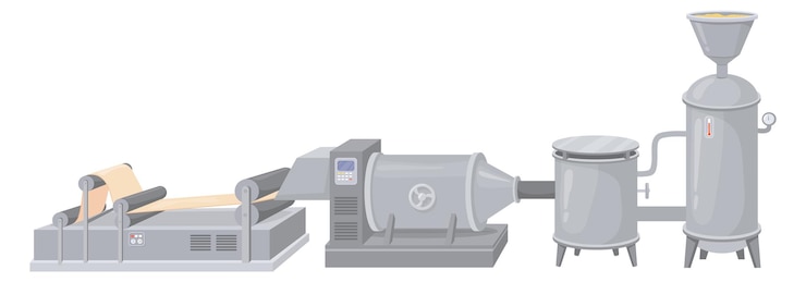 Vector paper production machinery factory equipment manufacturing line