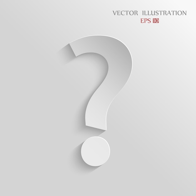 Vector paper question mark on white background