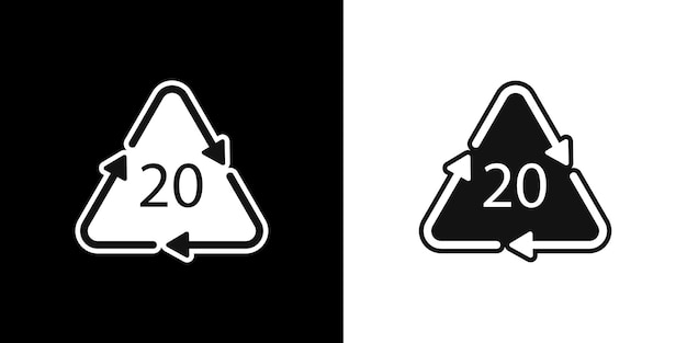 Paper recycling symbol PAP 20 Vector illustration