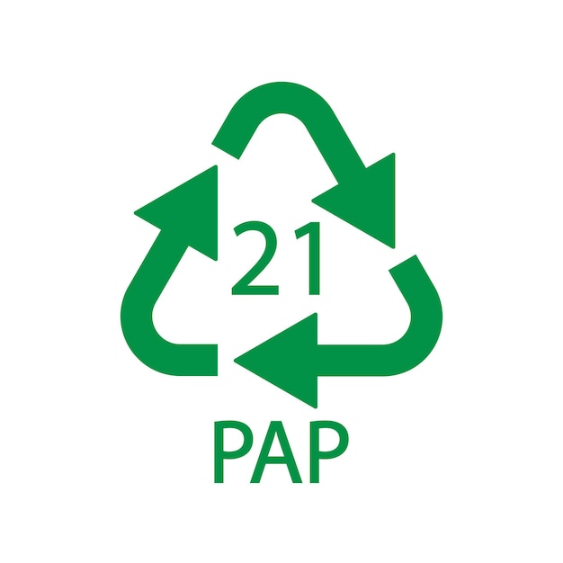 Paper recycling symbol PAP 21 other mixed paper Vector illustration