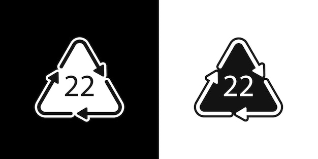 Paper recycling symbol PAP 22 Vector illustration