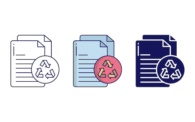 Paper recycling vector icon