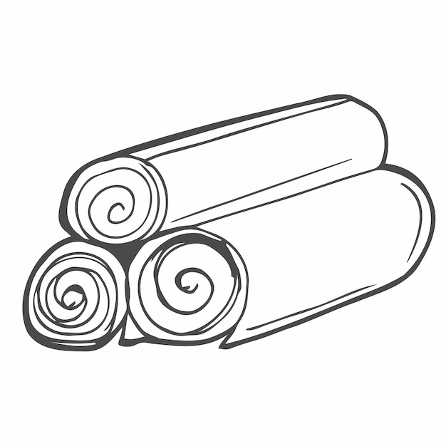 Paper roll on white background in doodle style