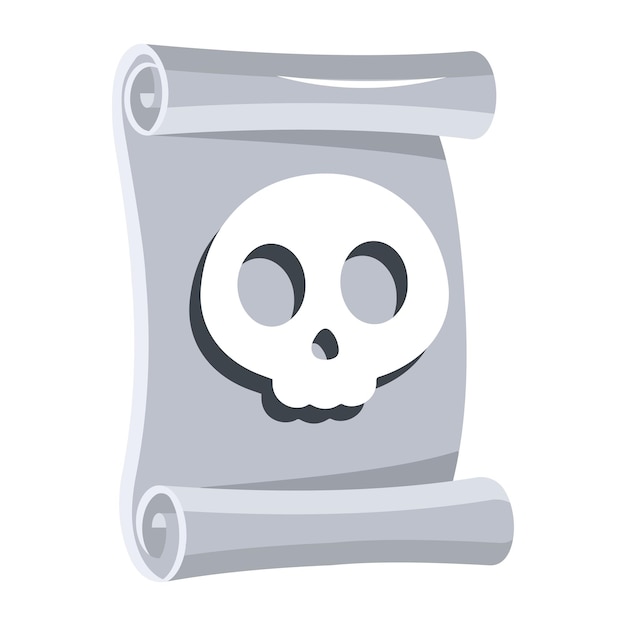 A paper scroll with a skull on it.