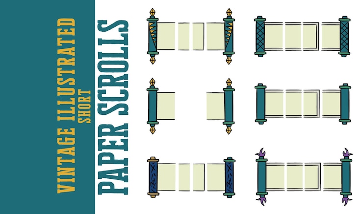 Vector a paper scrolls short cut out of paper.