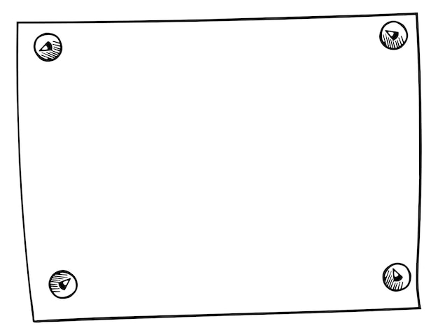 종이 시트 낙서 프레임 흰색 배경에 고립 된 빈 장식 템플릿