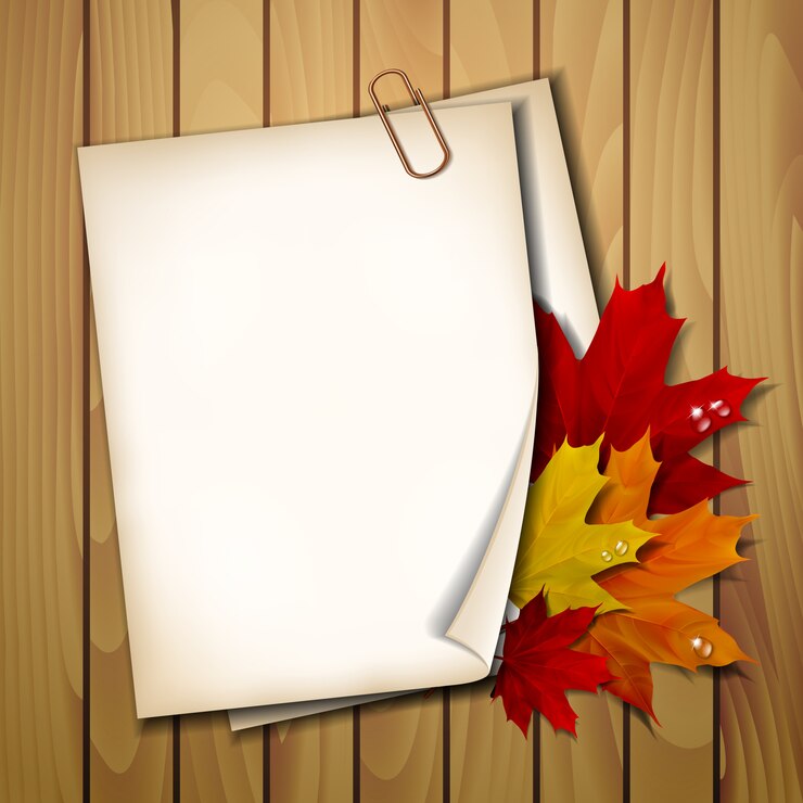 वेक्टर paper sheet with autumn leaves