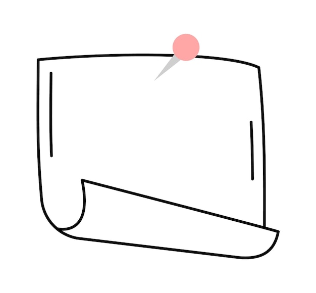 Foglio di carta con icona pin illustrazione vettoriale