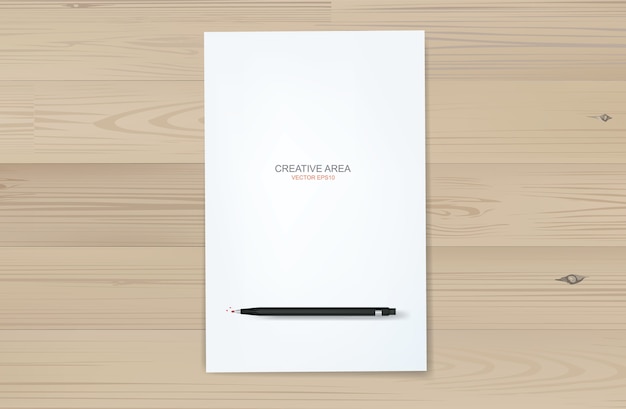 Paper sheet on wooden background