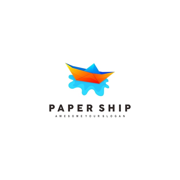 paper ship logo template