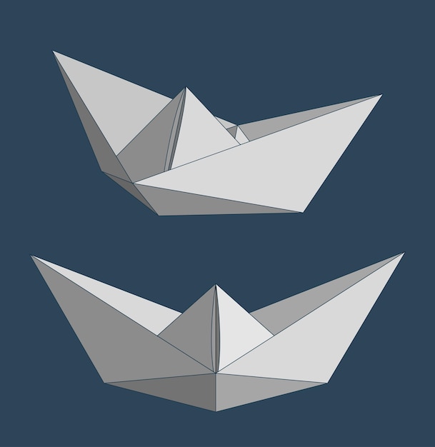 Vector paper ships set