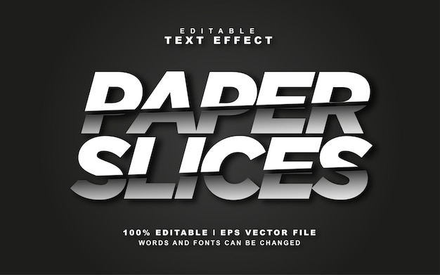 Paper slices text effect free vector