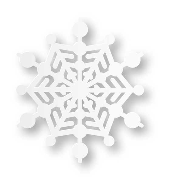 Vector paper snowflake with realistic shadow winter design element